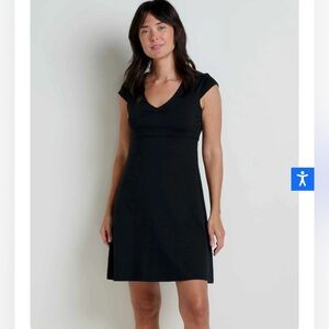 Horny Toad Rose Marie Dress Dk Gray vs Black color v-neck XS VGUC